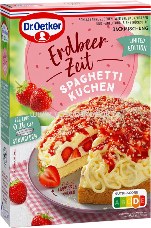 Dr.Oetker Erdbeer Zeit Spaghetti Kuchen, 335g Dr.Oetker Erdbeer Zeit Spaghetti Kuchen, 335g
