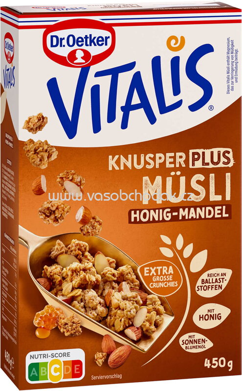 Dr.Oetker Vitalis Knusper Plus Honig-Mandel, 450g Dr.Oetker Vitalis Knusper Plus Honig-Mandel, 450g