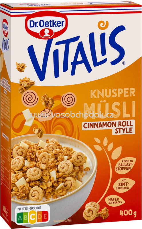 Dr.Oetker Vitalis Knusper Müsli Cinnamon Roll, 400g Dr.Oetker Vitalis Knusper Müsli Cinnamon Roll, 400g