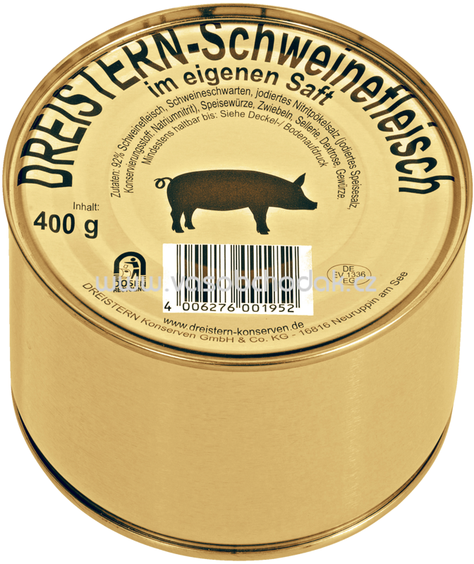 Dreistern Schweinefleisch im eigenen Saft, 400g