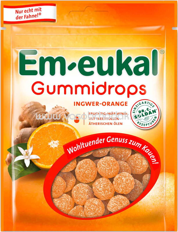 Em-eukal Gummidrops Ingwer-Orange, 90g
