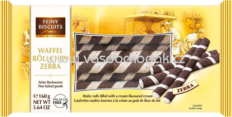 Feiny Biscuits Waffel Röllchen Zebra, 160g