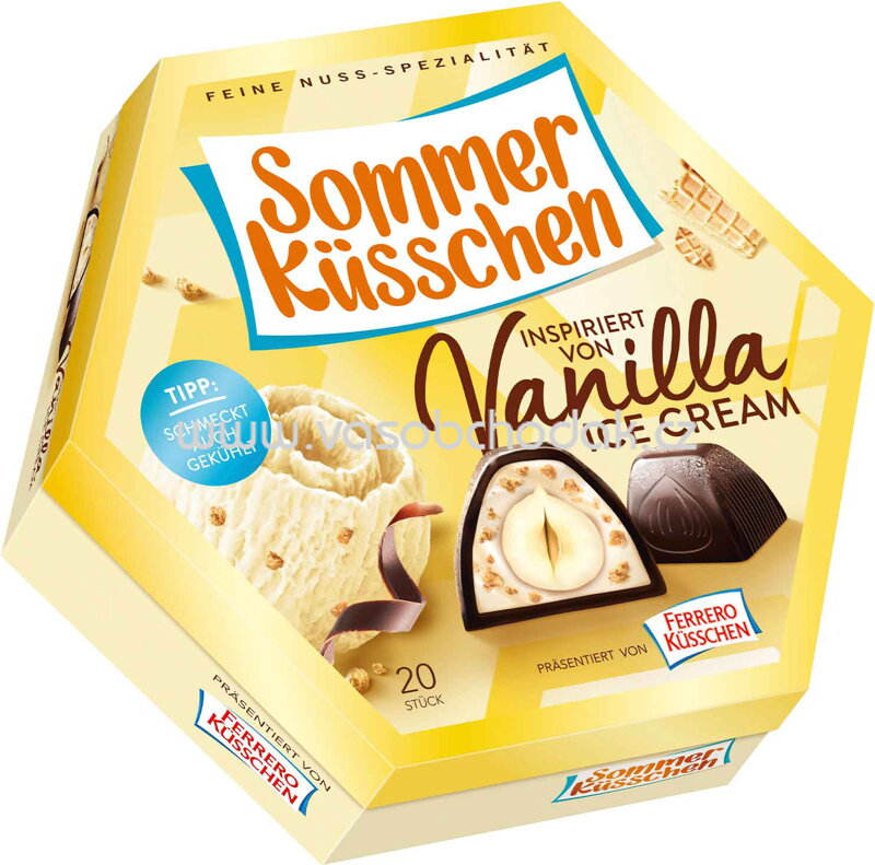 Ferrero Küsschen Sommer Küsschen Vanilla Ice Cream, 20 St, 184g Ferrero Küsschen Sommer Küsschen Vanilla Ice Cream, 20 St, 184g