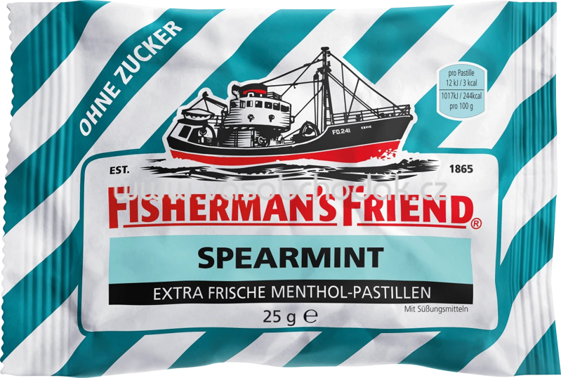 Fisherman's Friend Spearmint, ohne zucker, 25g Fisherman's Friend Spearmint, ohne zucker, 25g