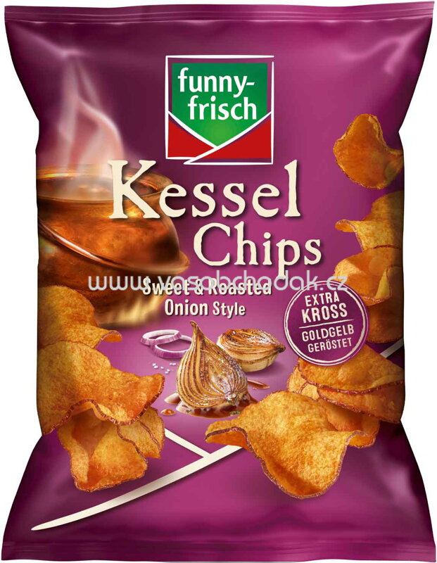 Funny-frisch Kessel Chips Sweet & Roasted Onion Style, 120g Funny-frisch Kessel Chips Sweet & Roasted Onion Style, 120g