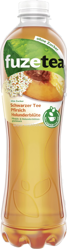 Fuze Tea Schwarzer Tee Pfirsich Holunderblüte, 1l