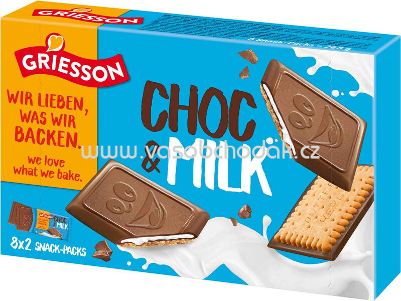 Griesson Choc & Milk, 8x2 St, 268g Griesson Choc & Milk, 8x2 St, 268g