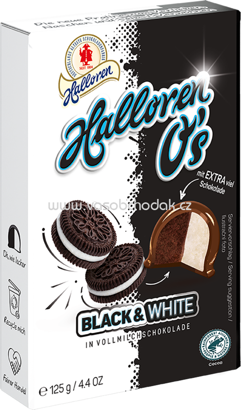 Halloren O's Black & White, 125g Halloren O's Black & White, 125g