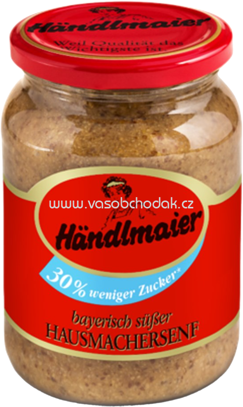 Händlmaier Bayerischer Süßer Hausmachersenf, 30% weniger Zucker, 335 ml Händlmaier Bayerischer Süßer Hausmachersenf, 30% weniger Zucker, 335 ml