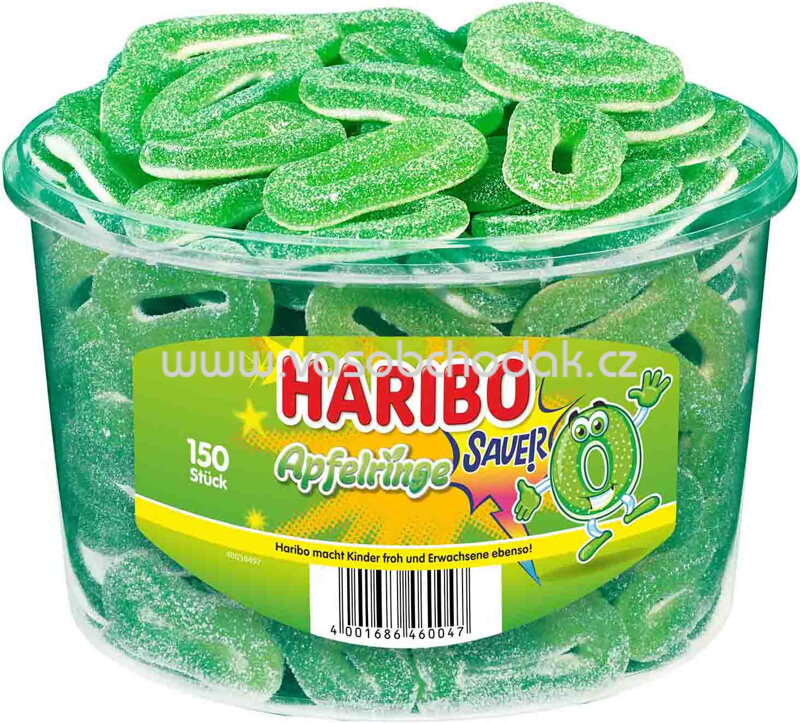 Haribo Saure Apfelringe 150 St, Dose, 1200g