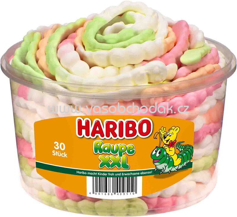 Haribo Raupe XXL 30 St, Dose, 960g Haribo Raupe XXL 30 St, Dose, 960g