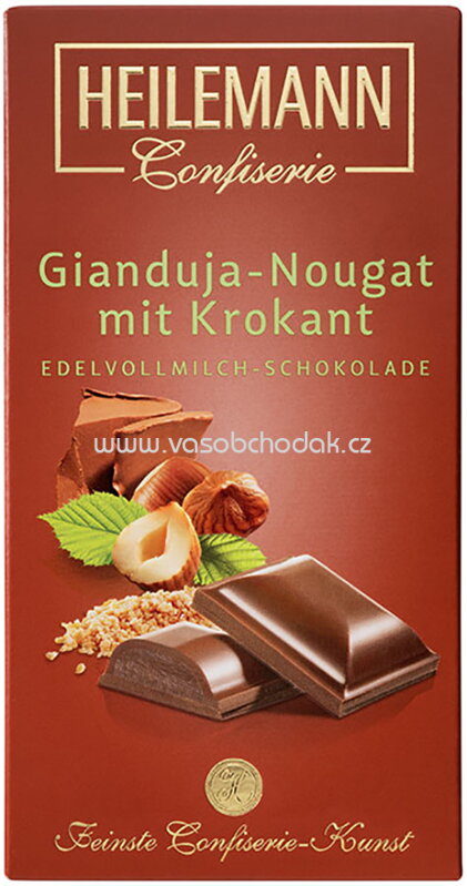 Heilemann Gianduja-Nougat mit Krokant in Edelvollmilch-Schokolade, 100g Heilemann Gianduja-Nougat mit Krokant in Edelvollmilch-Schokolade, 100g