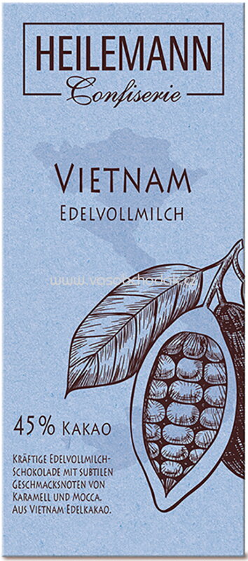 Heilemann Ursprungs-Schokolade Vietnam 45 % Edelvollmilch, 80g