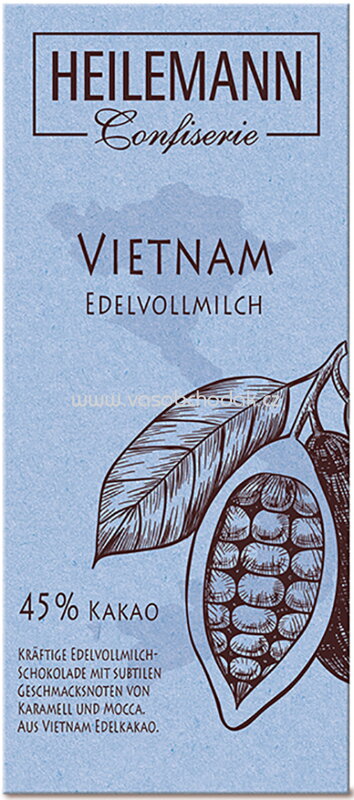 Heilemann Ursprungs-Schokolade Vietnam 45 % Edelvollmilch, 80g Heilemann Ursprungs-Schokolade Vietnam 45 % Edelvollmilch, 80g