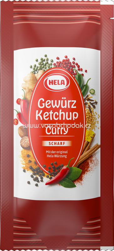 Hela Gewürz Ketchup Curry Scharf, Portionsbeutel, 100x20g