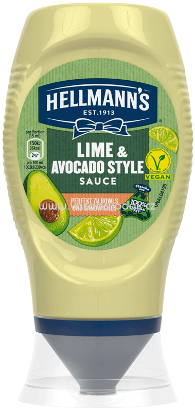 Hellmann's Lime & Avocado Style Sauce, 250 ml