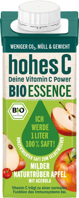 Hohes C Bio Essence milder naturtrüber Apfel mit Acerola, 200 ml Hohes C Bio Essence milder naturtrüber Apfel mit Acerola, 200 ml