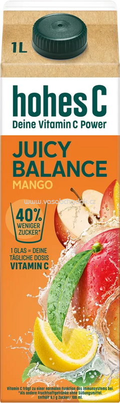 Hohes C Juicy Balance Mango, 1l Hohes C Juicy Balance Mango, 1l