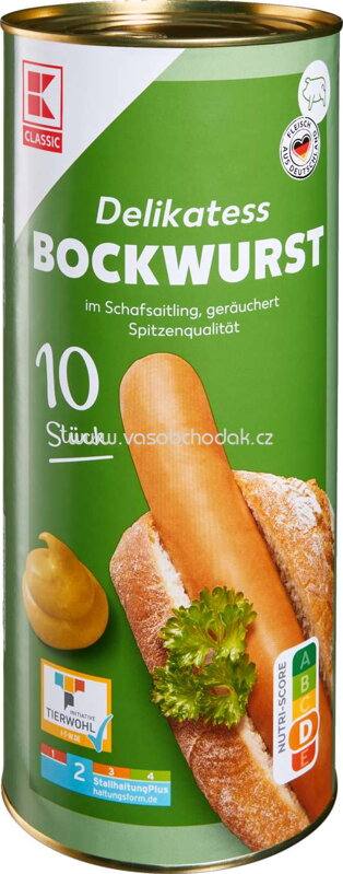 K-Classic Delikatess Bockwurst, 10 St, 1,65 kg