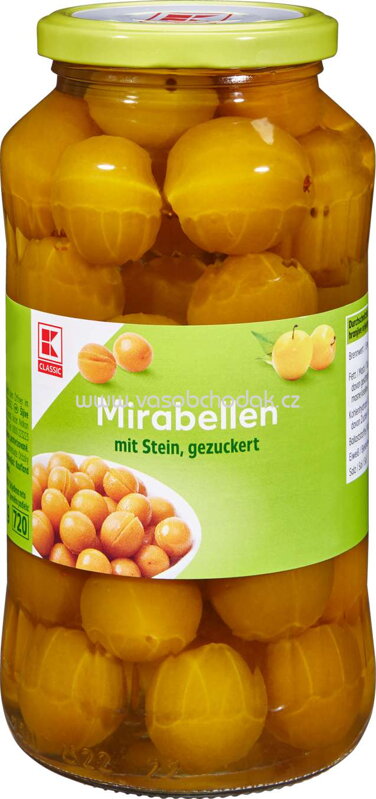 K-Classic Mirabellen mit Stein, gezuckert, 680g K-Classic Mirabellen mit Stein, gezuckert, 680g