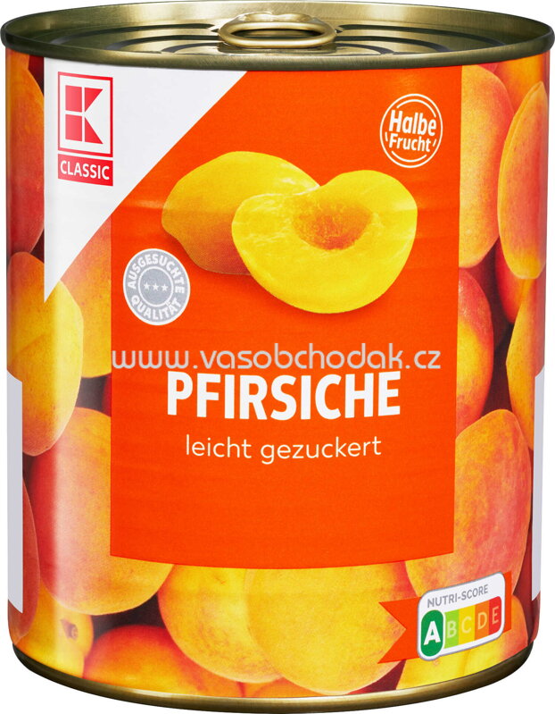 K-Classic Pfirsiche, leicht gezuckert, 820g K-Classic Pfirsiche, leicht gezuckert, 820g