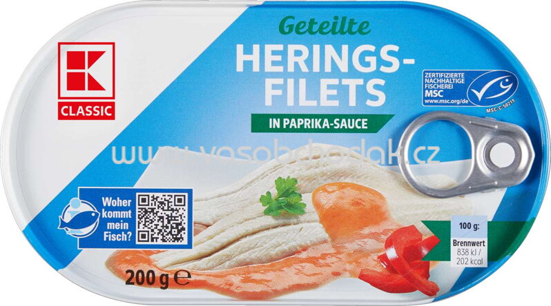 K-Classic Heringsfilets in Paprika Sauce, 200g