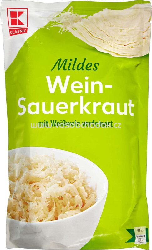 K-Classic Mildes Weinsauerkraut, Beutel, 520g K-Classic Mildes Weinsauerkraut, Beutel, 520g