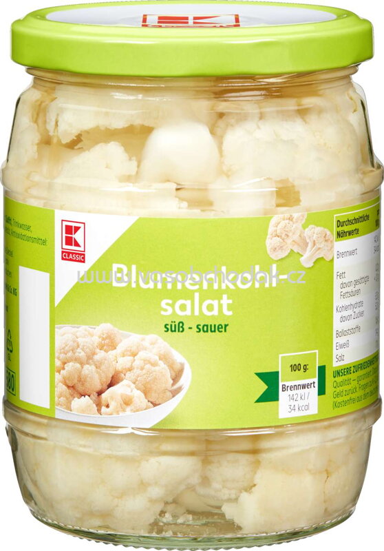 K-Classic Blumenkohl Salat, süß-sauer, 530g K-Classic Blumenkohl Salat, süß-sauer, 530g