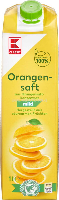 K-Classic Orangensaft mild, 1l K-Classic Orangensaft mild, 1l
