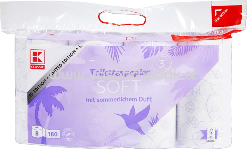 K-Classic Toilettenpapier Soft mit sommerlichen Duft, 3-lg, 8x150 Bl