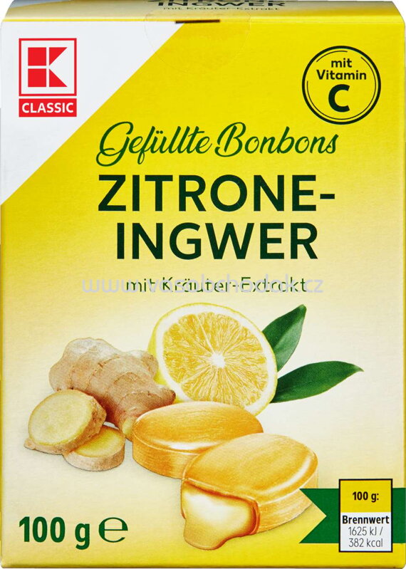 K-Classic Gefüllte Bonbons Zitrone Ingwer, 100g