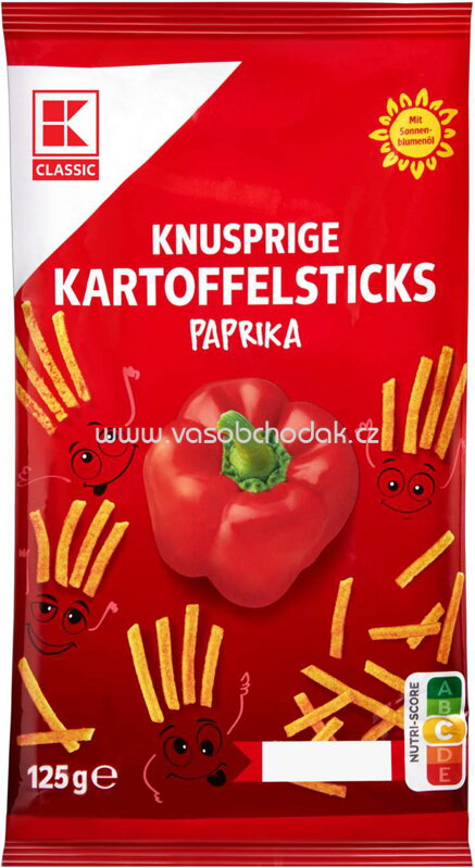 K-Classic Knusprige Kartoffelsticks Paprika, 125g