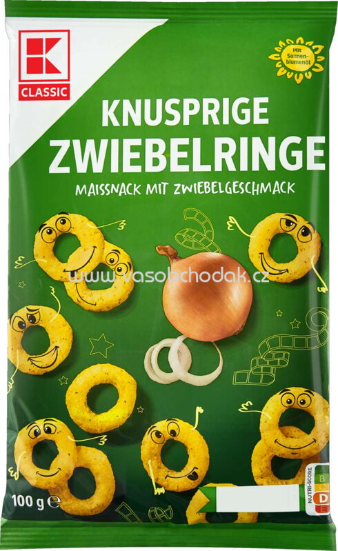 K-Classic Knusprige Zwiebelringe, 100g K-Classic Knusprige Zwiebelringe, 100g