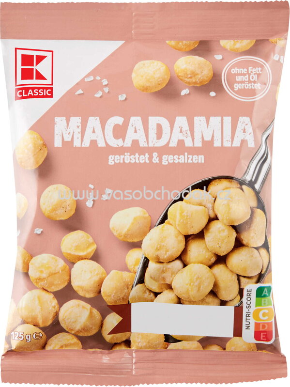 K-Classic Macadamia geröstet & gesalzen, 125g
