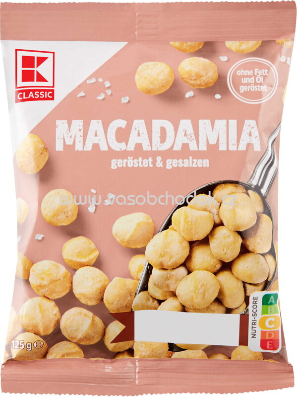K-Classic Macadamia geröstet & gesalzen, 125g K-Classic Macadamia geröstet & gesalzen, 125g
