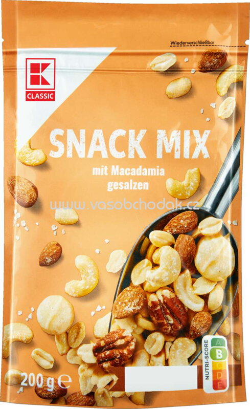 K-Classic Snack Mix Gesalzen mit Macadamias, 200g K-Classic Snack Mix Gesalzen mit Macadamias, 200g