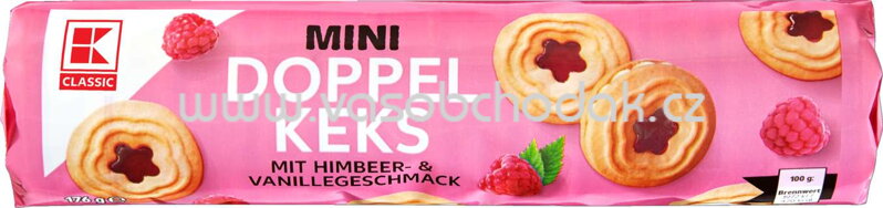 K-Classic Mini Doppel Keks mit Himbeer & Vanille, 176g K-Classic Mini Doppel Keks mit Himbeer & Vanille, 176g