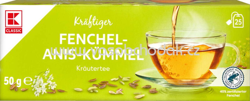 K-Classic Kräutertee Fenchel Anis Kümmel, 25 Beutel K-Classic Kräutertee Fenchel Anis Kümmel, 25 Beutel