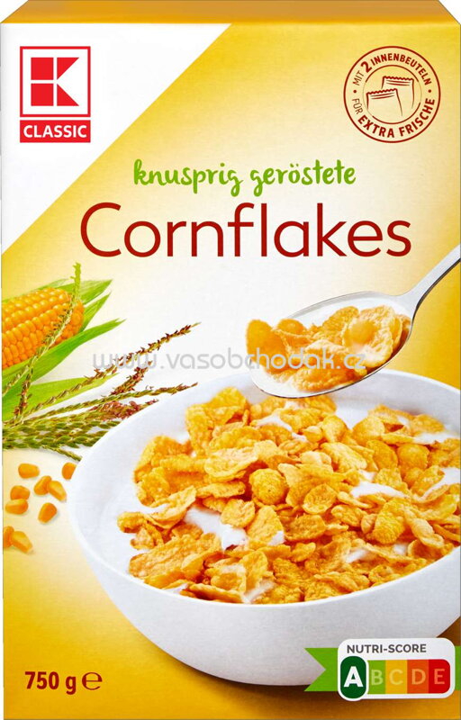 K-Classic Cornflakes, 2x375g, 750g