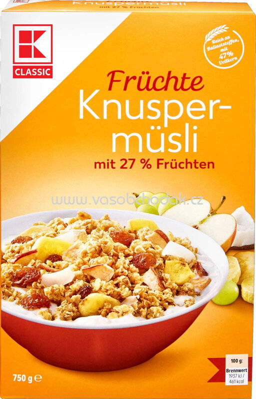 K-Classic Früchte Knusper Müsli, 750g K-Classic Früchte Knusper Müsli, 750g