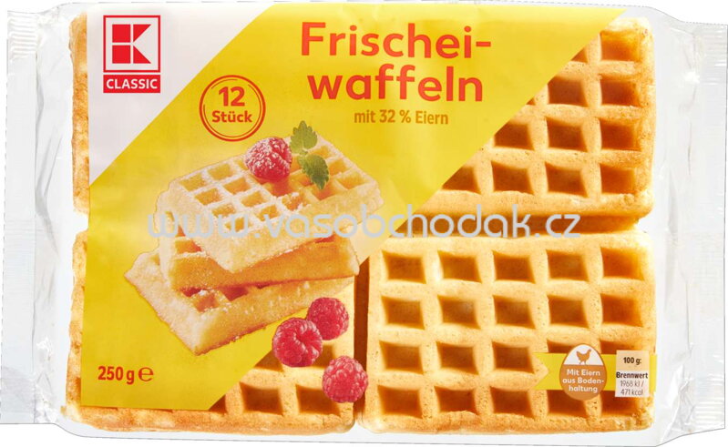 K-Classic Frischeiwaffeln, 12 St, 250g K-Classic Frischeiwaffeln, 12 St, 250g
