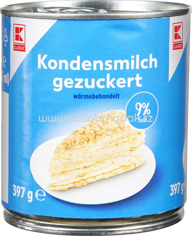 K-Classic Kondensmilch gezuckert, 9% Fett, 397g K-Classic Kondensmilch gezuckert, 9% Fett, 397g