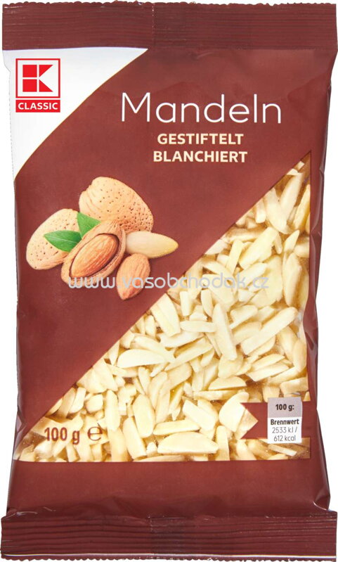 K-Classic Mandeln, gestiftelt, blanchiert, 100g