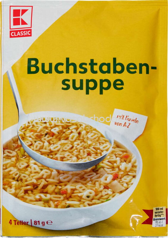 K-Classic Buchstabensuppe, 4 Portionen, 81g