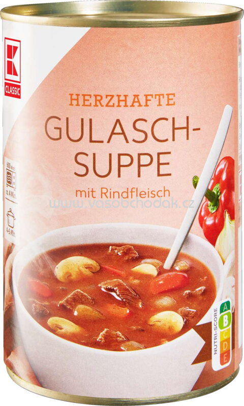 K-Classic Gulaschsuppe mit Rindfleisch, 400 ml K-Classic Gulaschsuppe mit Rindfleisch, 400 ml