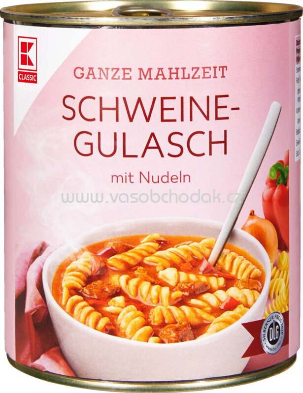 K-Classic Schweinegulasch mit Nudeln, 800g K-Classic Schweinegulasch mit Nudeln, 800g