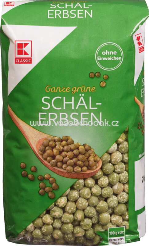 K-Classic Ganze grüne Schälerbsen, 500g