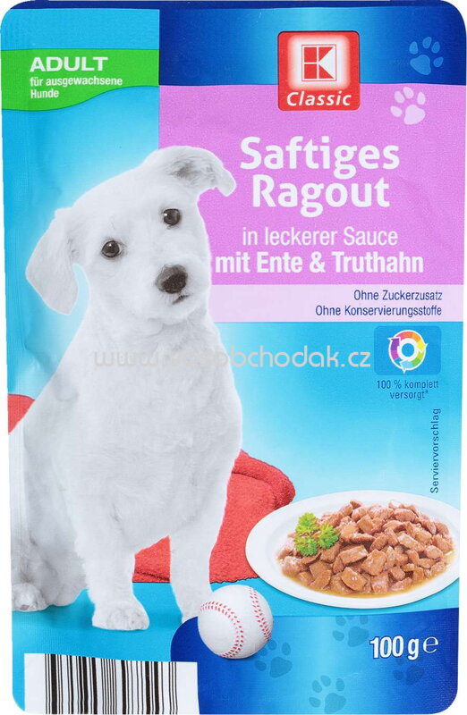 K-Classic Saftiges Ragout in Sauce mit Ente & Truthahn, 100g K-Classic Saftiges Ragout in Sauce mit Ente & Truthahn, 100g