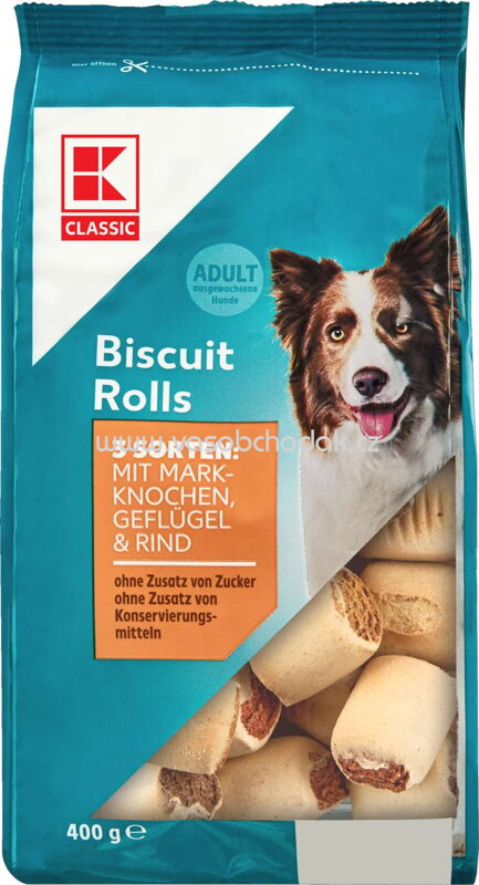 K-Classic Biscuit Rolls mit Markknochen, Geflügel & Rind, 400g K-Classic Biscuit Rolls mit Markknochen, Geflügel & Rind, 400g