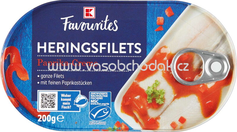 K-Favourites Heringsfilets Paprika Creme, 200g K-Favourites Heringsfilets Paprika Creme, 200g